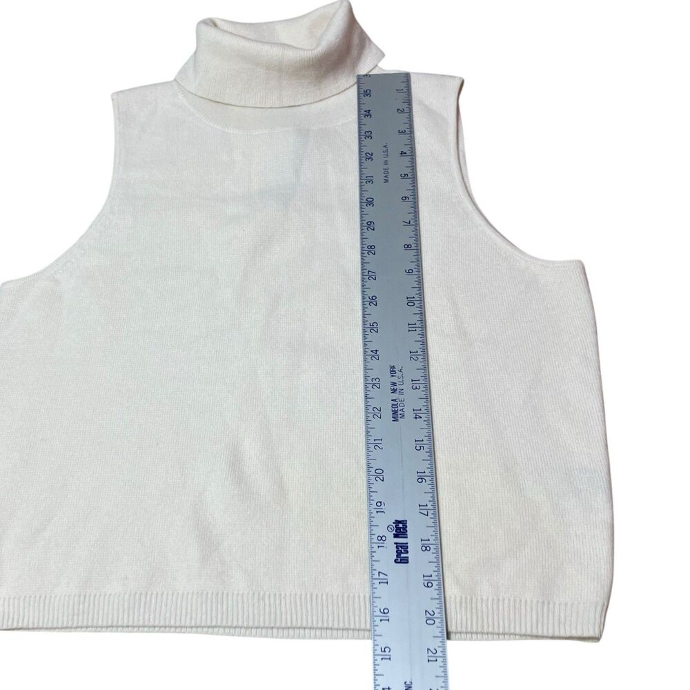 J Crew Cashmere Mockneck Sweater Shell Womens M Ivory Sleeveless Luxury‎ BS973 - Picture 4 of 11